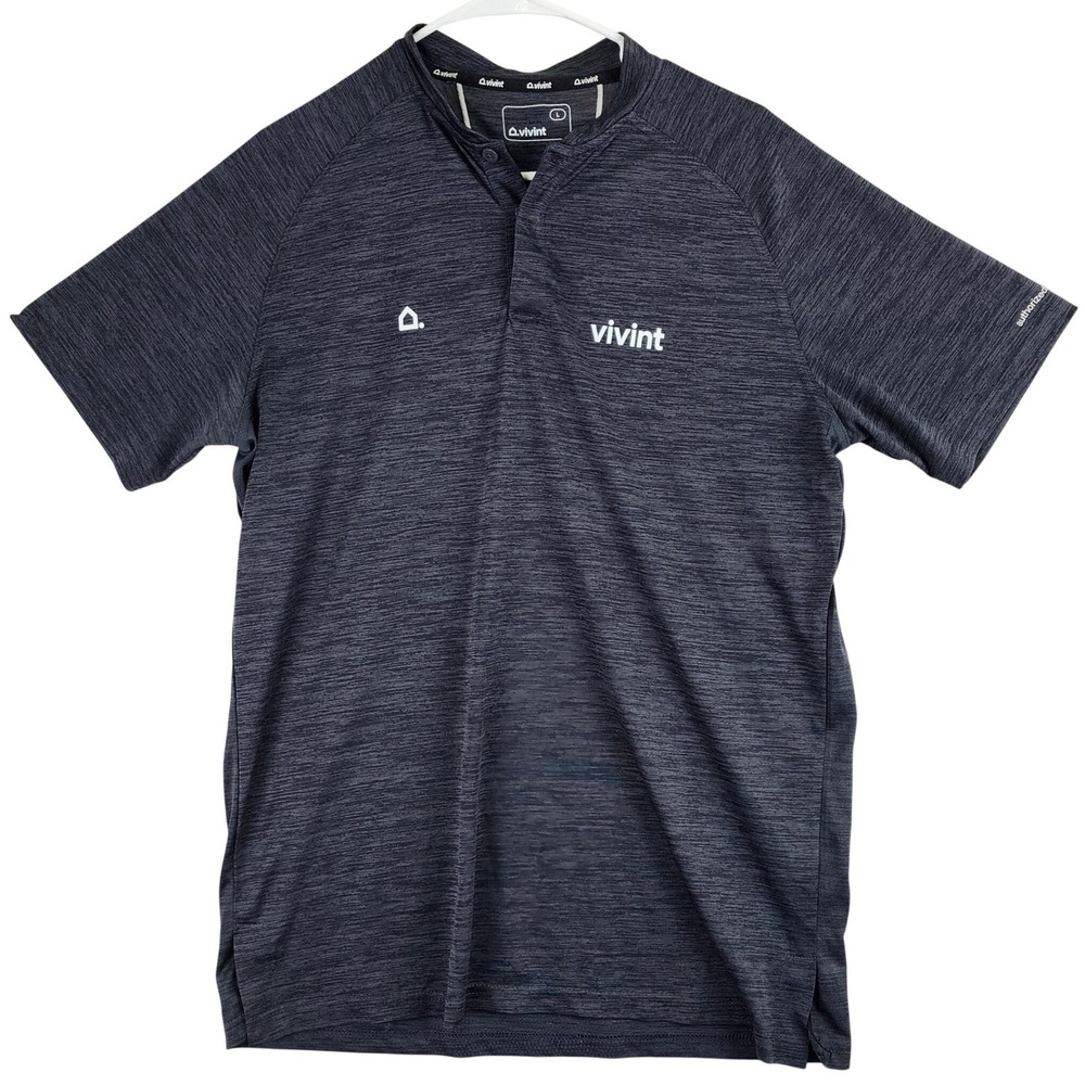 Vivint Polo Performance Shirt Space Dye Grey Mens L Smart Home‎ workwear